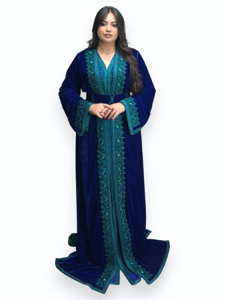 Caftan Bleu Turquoise Royal
