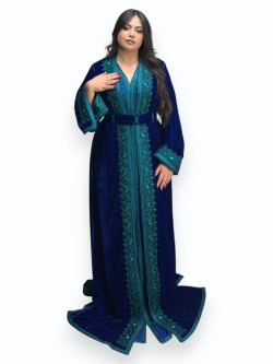 Caftan Bleu Turquoise Royal