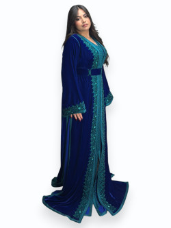 Caftan Bleu Turquoise Royal
