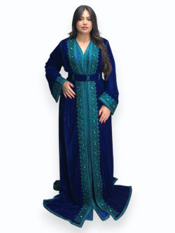 Caftan Bleu Turquoise Royal