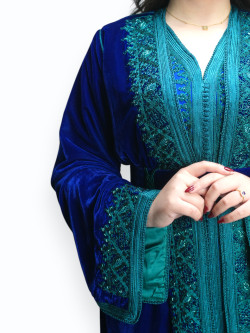 Caftan Bleu Turquoise Royal