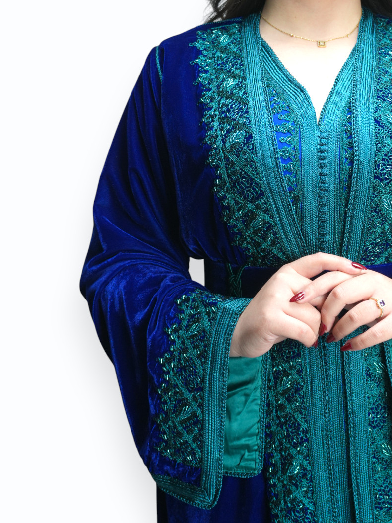 Caftan Bleu Turquoise Royal