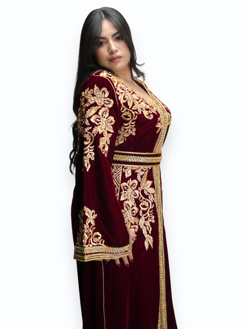 Caftan Layali Al Dahab Bordeaux