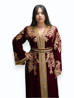 Caftan Layali Al Dahab Bordeaux