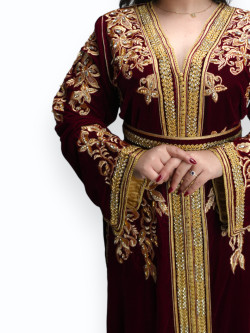 Caftan Layali Al Dahab Bordeaux