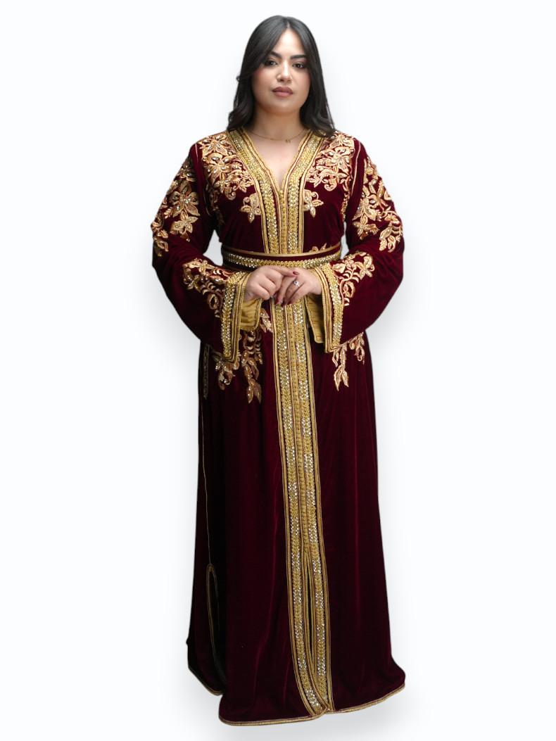 Caftan Layali Al Dahab Bordeaux