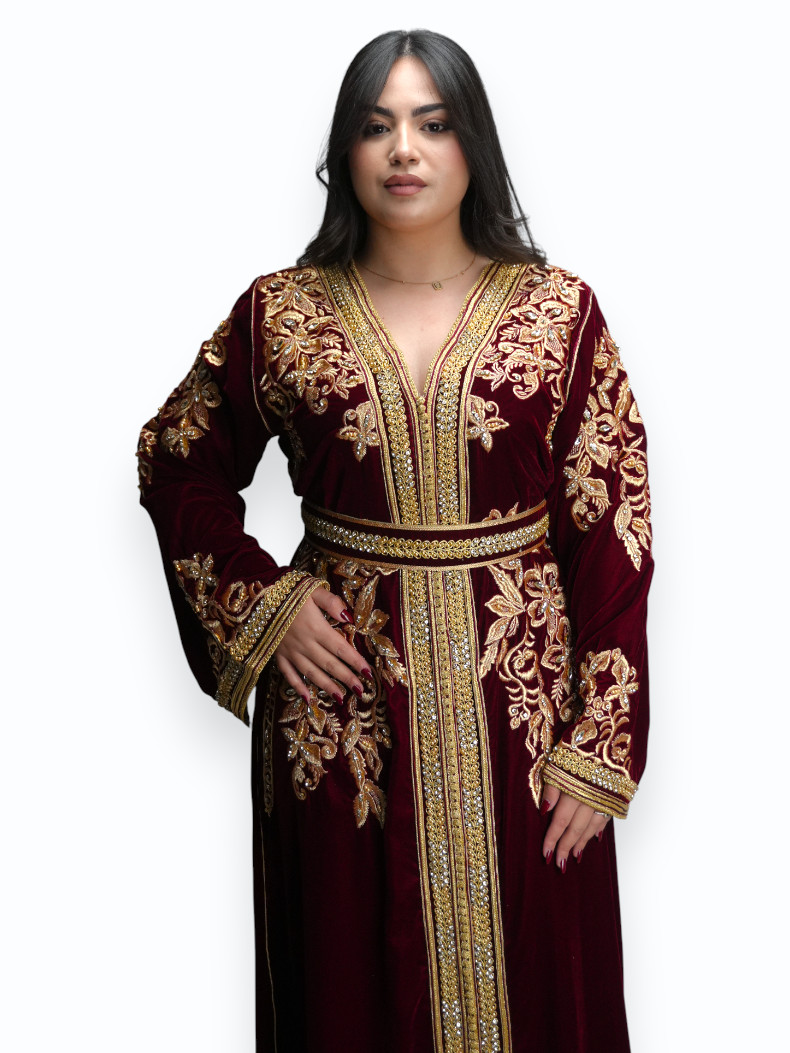 Caftan Layali Al Dahab Bordeaux