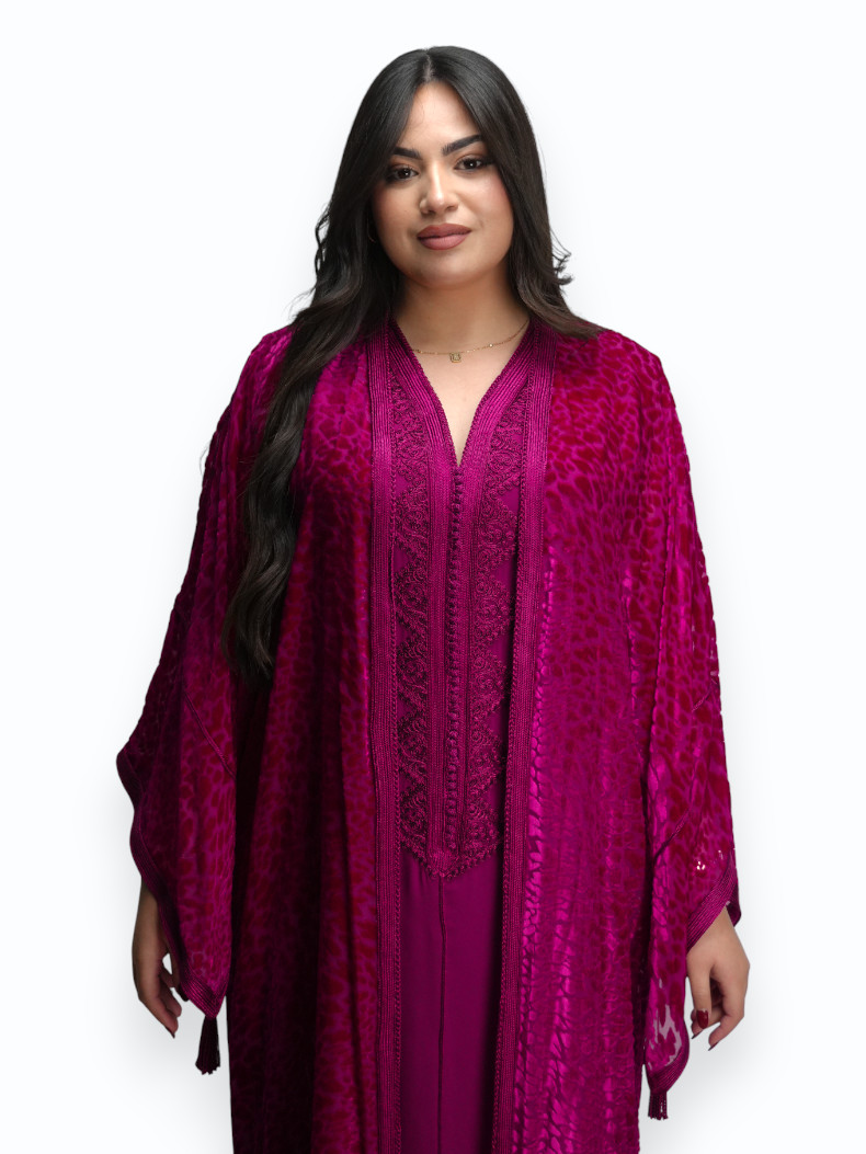 Kimono Grenat Royal Deux Pièces