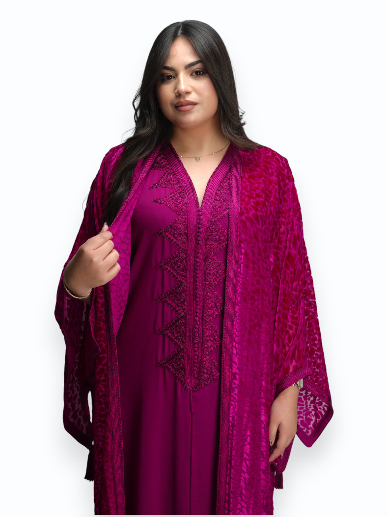 Kimono Grenat Royal Deux Pièces