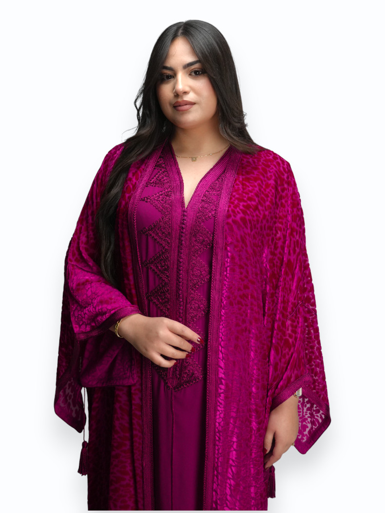 Kimono Grenat Royal Deux Pièces