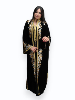 Kimono Velours Prestige Pourpre Noir Deux Pièces