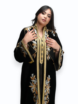 Kimono Velours Prestige Pourpre Noir Deux Pièces