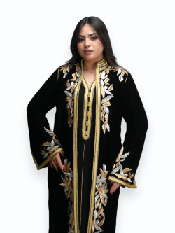 Kimono Velours Prestige Pourpre Noir Deux Pièces