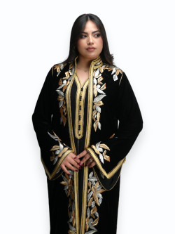 Kimono Velours Prestige Pourpre Noir Deux Pièces