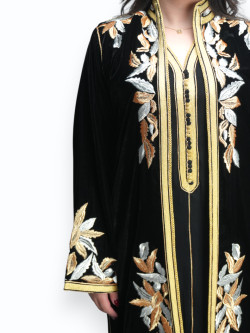 Kimono Velours Prestige Pourpre Noir Deux Pièces
