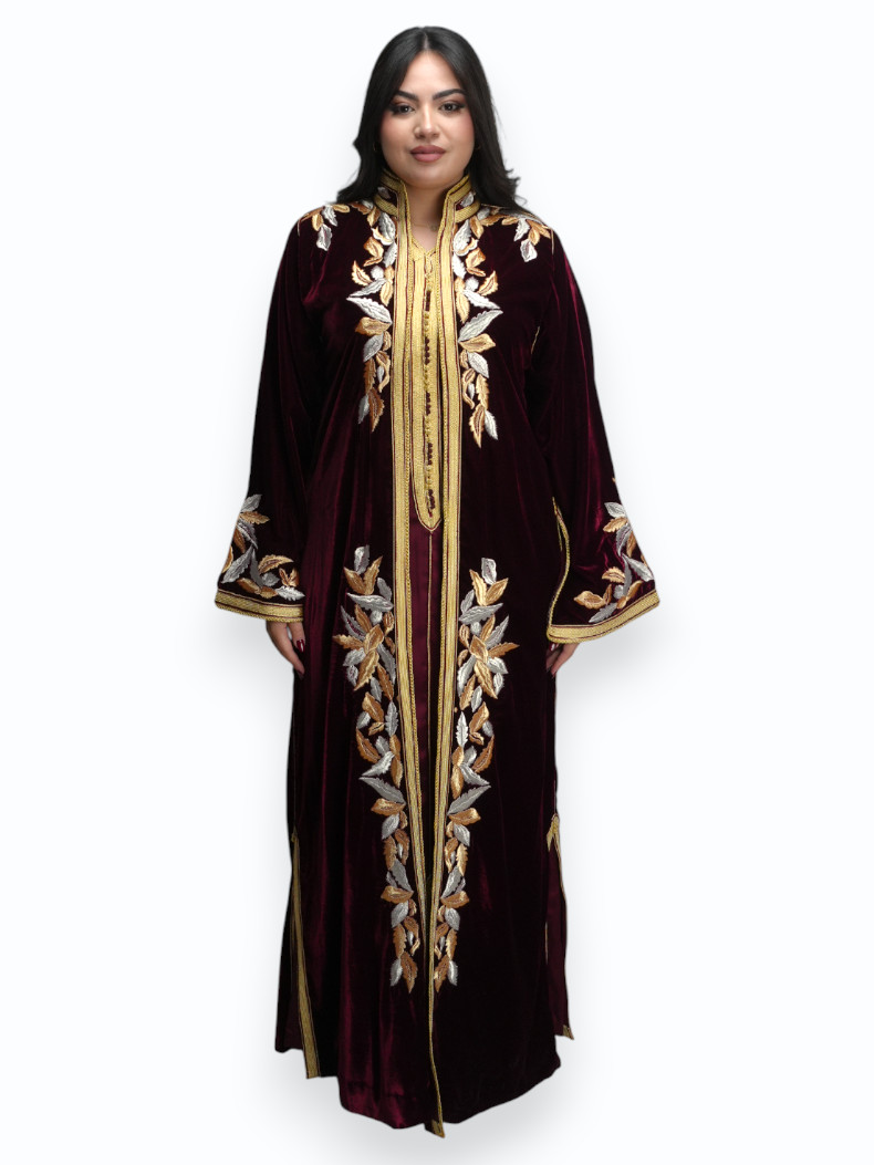 Kimono Velours Prestige Bordeaux Deux Pièces
