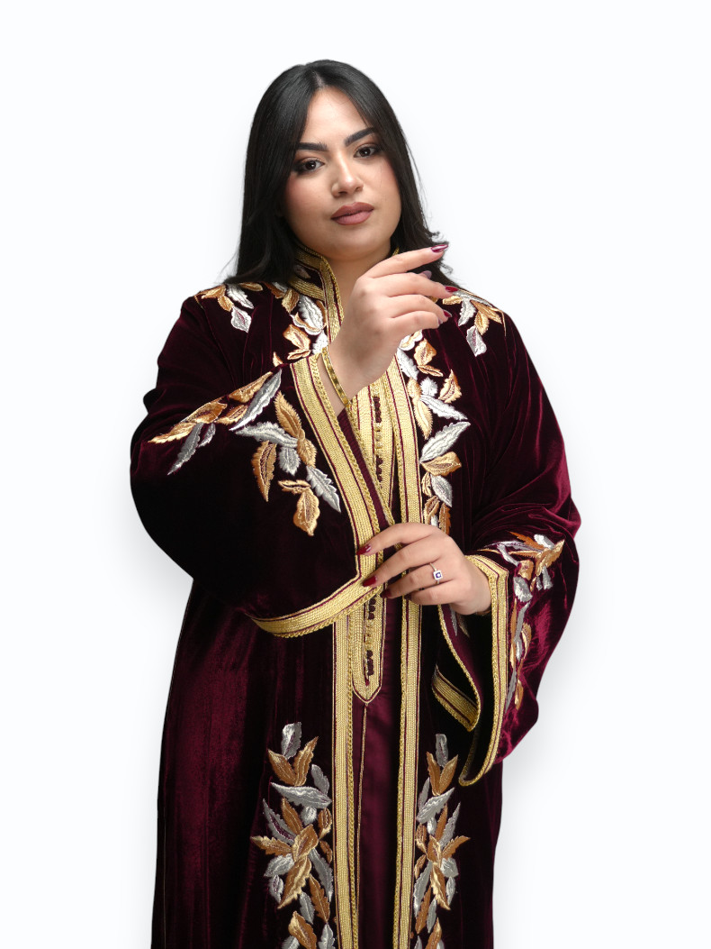 Kimono Velours Prestige Bordeaux Deux Pièces