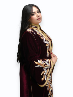 Kimono Velours Prestige Bordeaux Deux Pièces