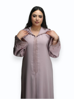 Jellaba Crêpe de Soie Rose Perle