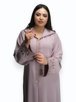 Jellaba Crêpe de Soie Rose Perle