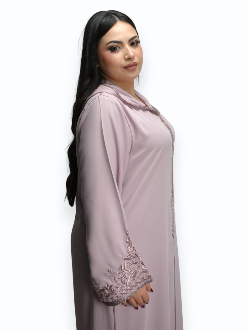Jellaba Crêpe de Soie Rose Perle